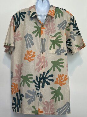 Coastal Modern Surf Matisse-inspired Roark Journey Button-up Shirt Men's size XL